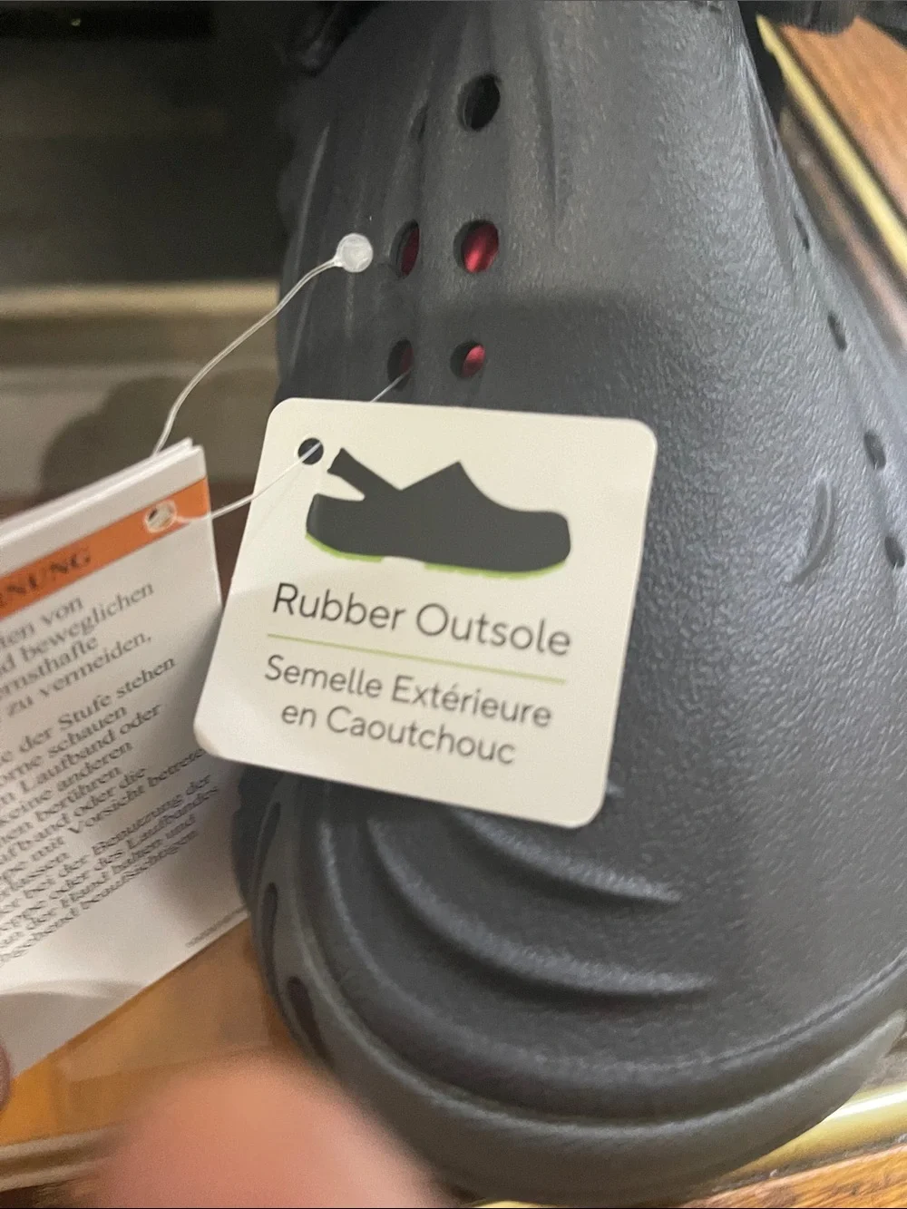 CROCS Echo Ro Clog Sunset in Black with Orange Accent